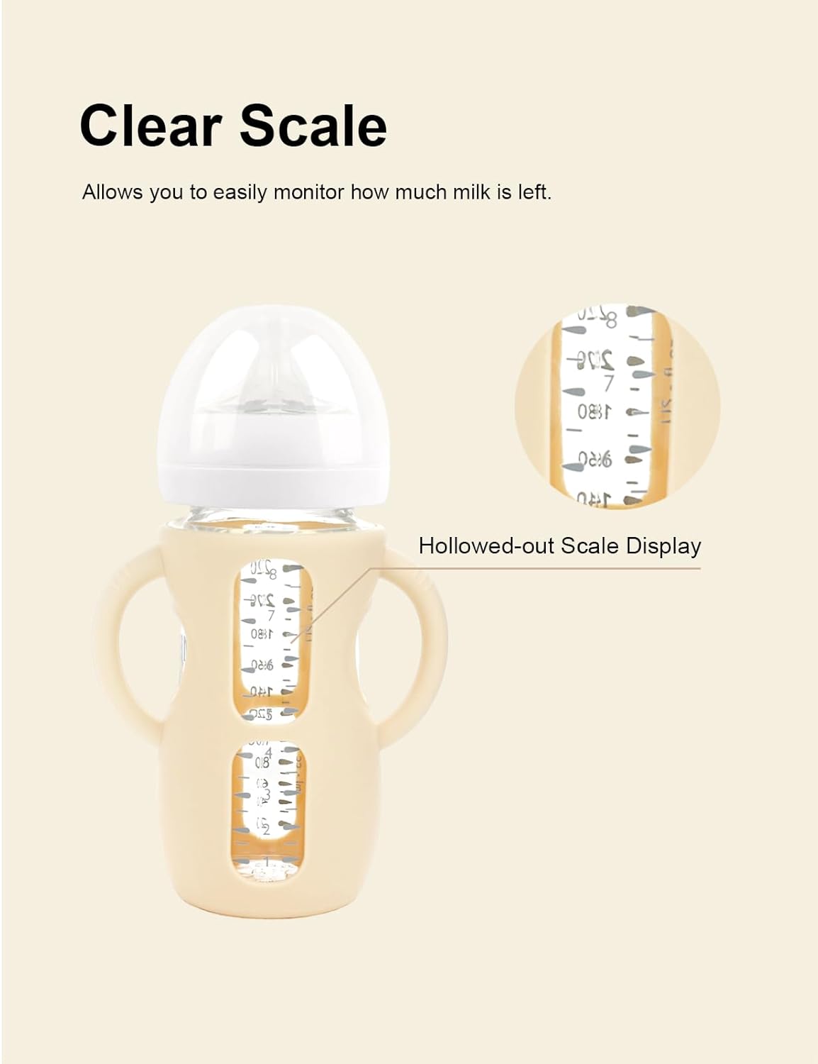 4-Pack Silicone Sleeves for Philips Avent Glass Bottles, BPA-Free Drop-Resistant Baby Bottle Sleeves with Handles, Compatible with Philips Avent Natural Glass Baby Bottles (8 oz)