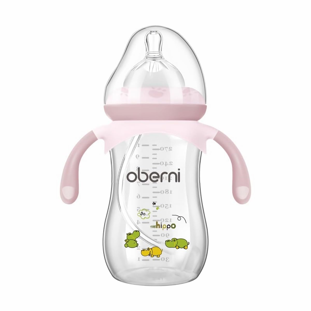 Baby Bottles, Weighted Straw Toddler Milk Bottles with Non-Slip Handle, Size + Variable Fast Flow, 12+ Months, BPA-Free, Pink/1Pack/9oz