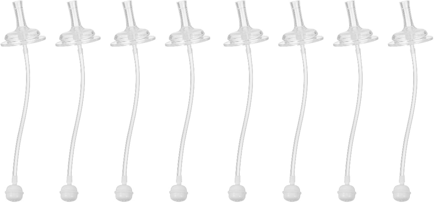 Veemoon 8pcs Baby Bottle Straws Replacement Baby Learner Cup Silicone Straws Kit Boys and Girls Wide Mouth Drinking Bottle Sucker No Leakage Drinking Tools for Milk Water Feed Boy Girls (1.96 Inch W)