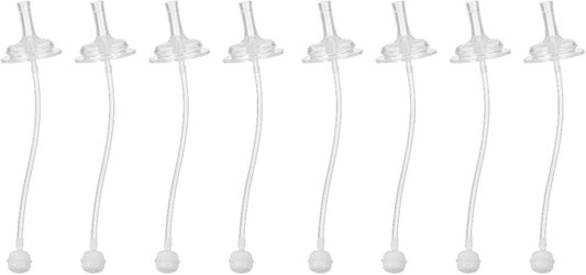 Veemoon 8pcs Baby Bottle Straws Replacement Baby Learner Cup Silicone Straws Kit Boys and Girls Wide Mouth Drinking Bottle Sucker No Leakage Drinking Tools for Milk Water Feed Boy Girls (1.96 Inch W)