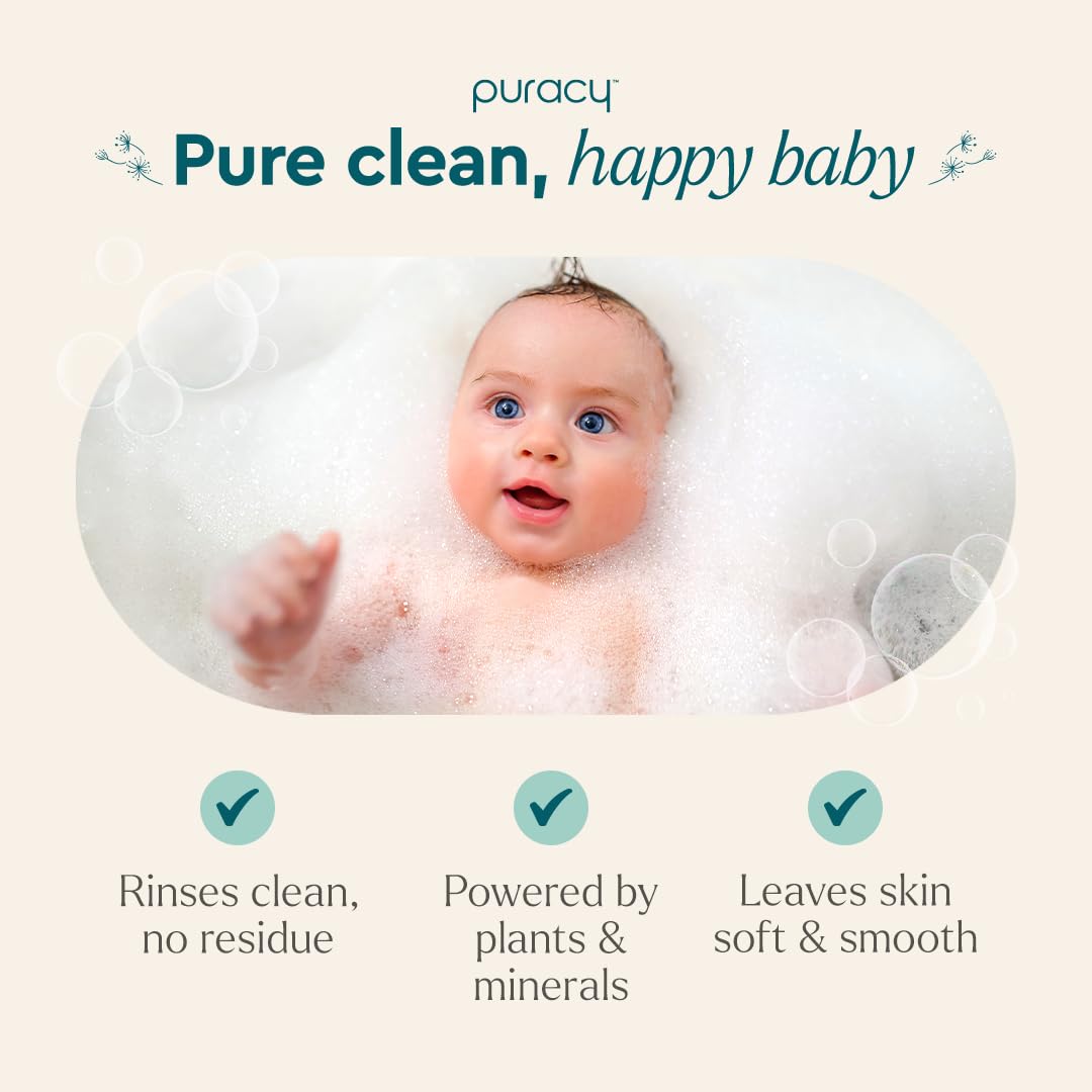 Puracy Baby Shampoo & Body Wash - Gently Scented Natural Baby Wash for Sensitive Skin -Lavender Chamomile Plant-Based Body Wash and Bath Soap For Daily Use - 12 Fl.Oz