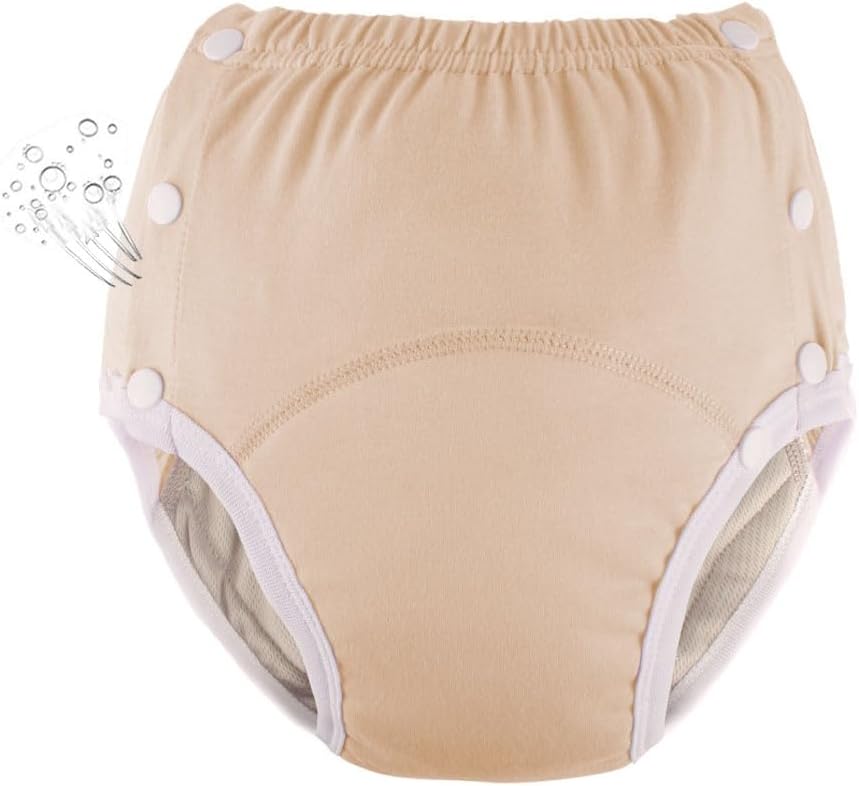 WEEOATAR Unisex Reusable Adult Cloth Diaper, Washable Swim Nappies, Adjustable Incontinence Cloth Diaper with Snaps, Underwear for Elderly Disability, Postpartum (Orange, XXL)