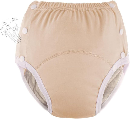 WEEOATAR Unisex Reusable Adult Cloth Diaper, Washable Swim Nappies, Adjustable Incontinence Cloth Diaper with Snaps, Underwear for Elderly Disability, Postpartum (Orange, XXL)