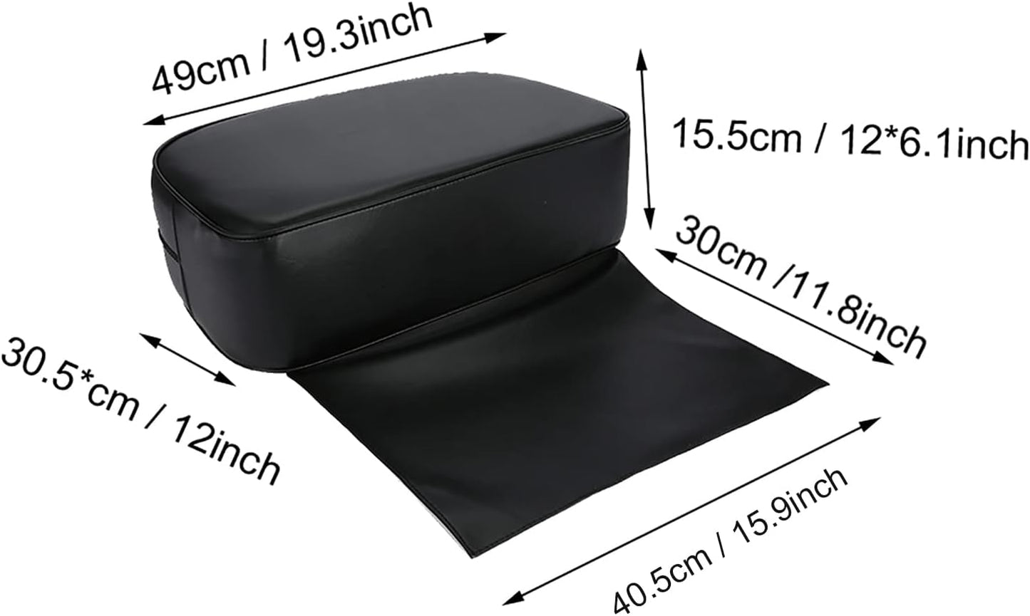 Salon Booster Seat Cushion for Hair Cutting, PU Barber Booster Salon Chair for Hair Stylist, Portable Barber Chairs Spa Equipment, Black, 19.3 x 6.1inch