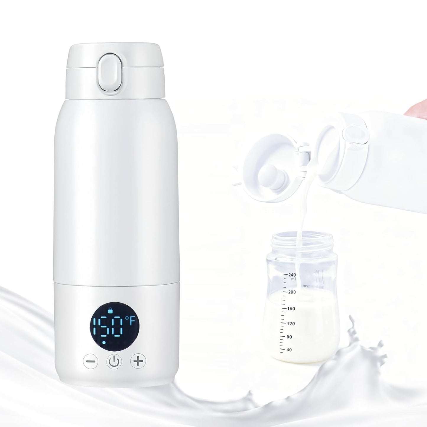 Portable Bottle Warmer for Travel–17oz Large Capacity,30W Fast Charging,Fast Heating for Breast Milk,Formula&Water–Travel Bottle Warmer for Baby,Perfect for Outdoor,Car& On-The-Go Use