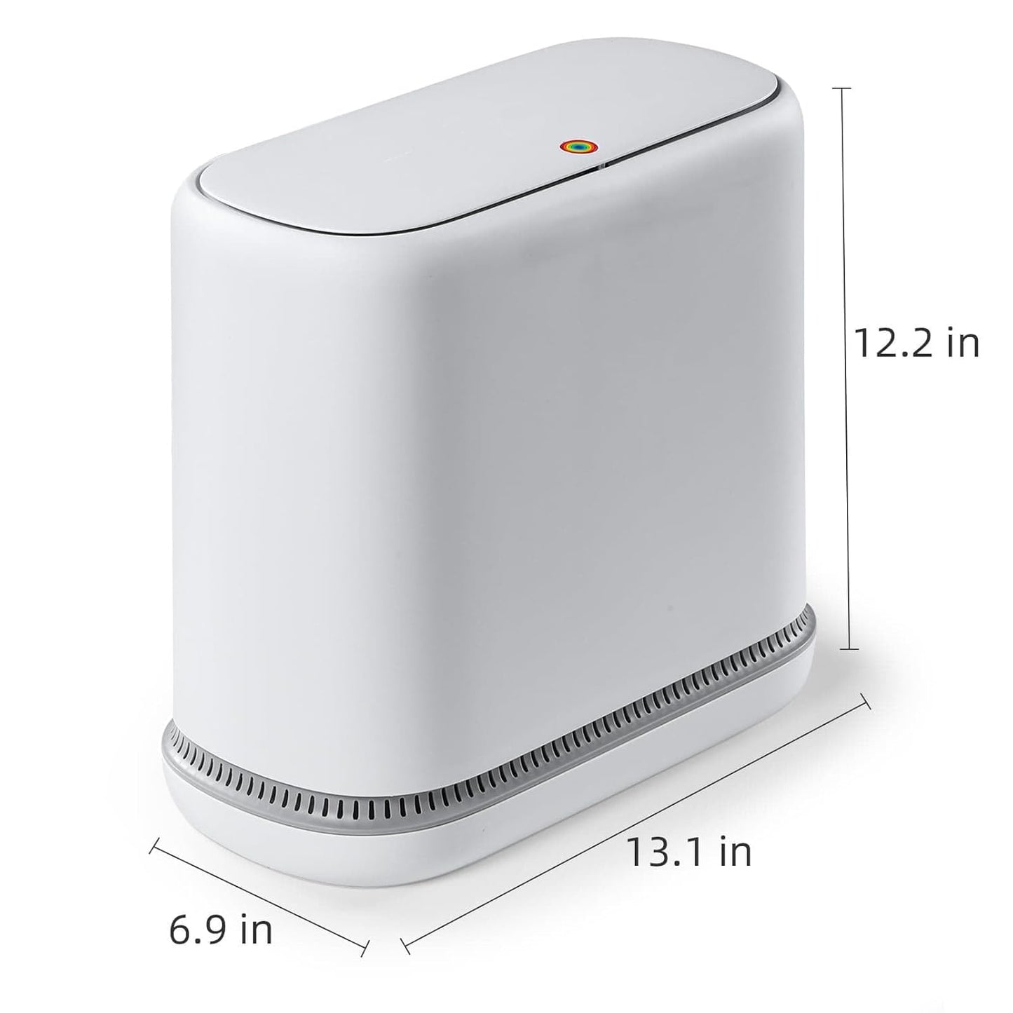 MOPALL Dog Proof Trash Can, 3.3 Gallon Slim Bathroom Trash Can with Locking Lid, Pet Proof Small Garbage Can, Compact Narrow Waste Bin for Bathroom, Kitchen, Office, Bedroom, White