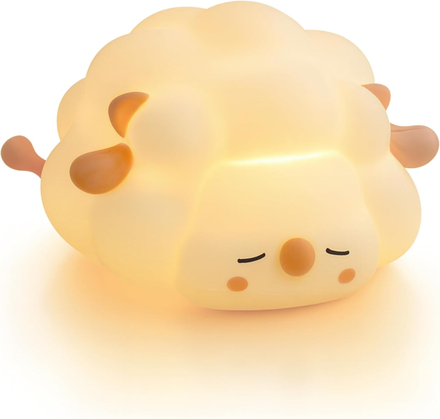 Rechargeable LED Night Light, Soft Silicone Touch Lamp with 3-Level Dimming, 30-Min Timer, Squishy BPA-Free Design, Perfect for Breastfeeding, Nursery, and Baby Room Decor (Sheep)