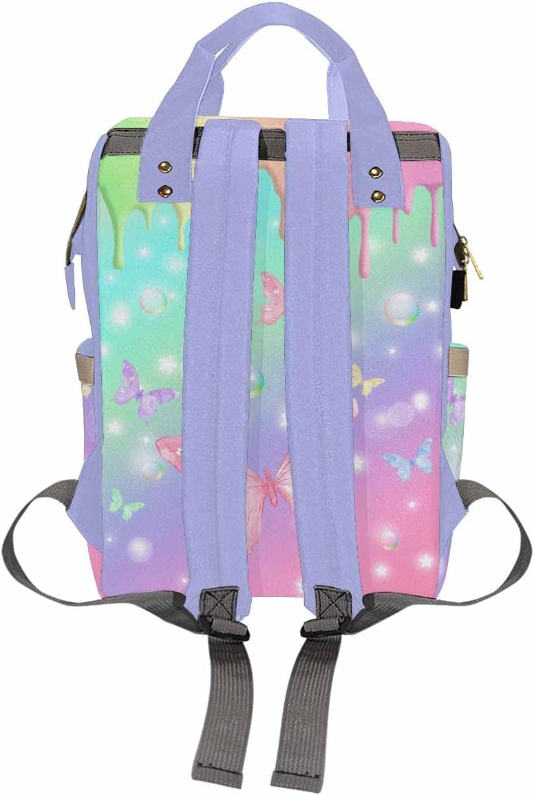 Customize Diaper Bag Baby Bag For Mom Nursing Bags Customized Name Gift Tote Bags Backpacks Personalized Name Customized Name Gift, Colorful Butterfly