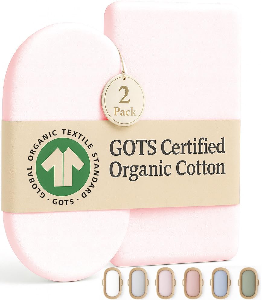 SNOO Compatible GOTS Organic Bassinet Sheets - Aegean Heritage Turkish Cotton 200 GSM - Feel The Quality at First Touch - Halo Bassinet / 100% Cotton SNOO Smart Sleeper Mattress (2 Pack) Boy & Girl