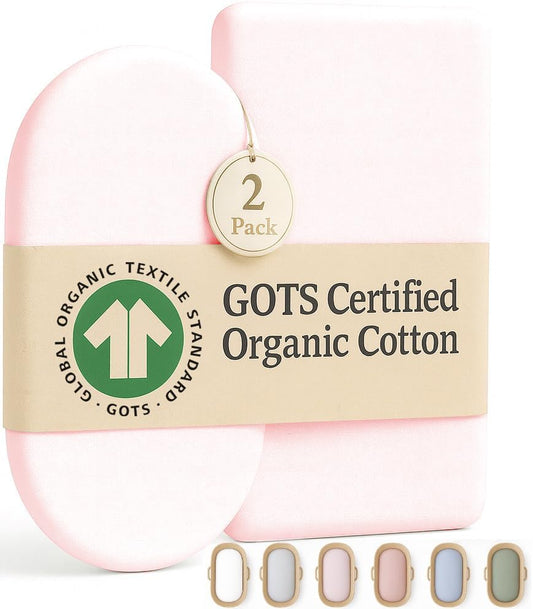 SNOO Compatible GOTS Organic Bassinet Sheets - Aegean Heritage Turkish Cotton 200 GSM - Feel The Quality at First Touch - Halo Bassinet / 100% Cotton SNOO Smart Sleeper Mattress (2 Pack) Boy & Girl