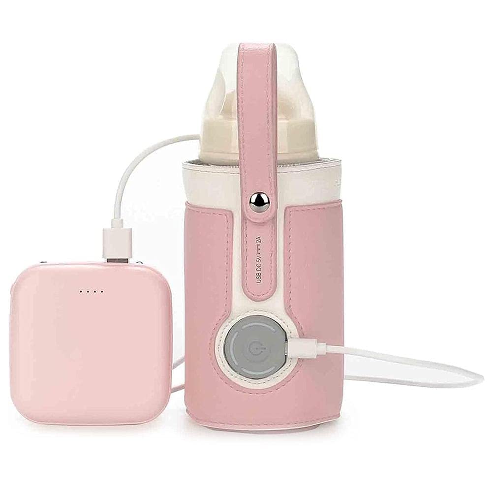 FTVOGUE Bottle Warmer Bag 3 Temperature Adjustable Portable Baby Bottle Warmer for Connecting to Mobile Power
