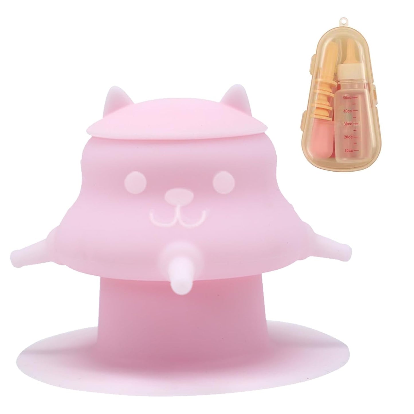 Puppy Bottles for Nursing Puppy Milk - 230ML Upgrade Puppy Feeder for Multiple Puppies, Kitten Bottle Feeding Kit,4 Nursing Nipples for Kittens,Puppies (Pink)