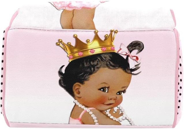 Pink Cute Golden Hat Girl Diaper Bags with Name Waterproof Mummy Backpack Nappy Nursing Baby Bags Gifts Tote Bag for Women One Size