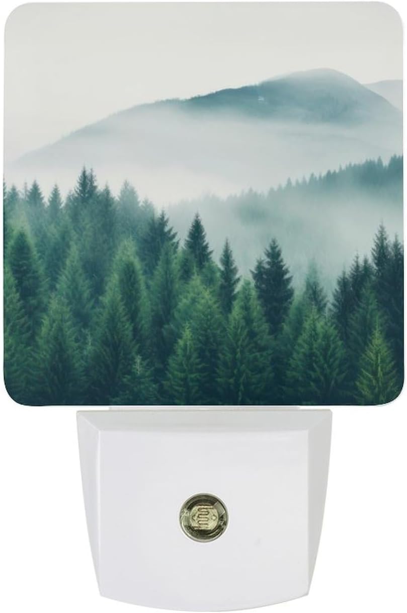 Mountain Forest Night Light, Plug into Wall Decor Nightlights for Bedroom, Bathroom, Hallway, Kitchen, with Dusk to Dawn Light Auto Sensors LED Night Lights for Boys Girls Women Men Room Gifts