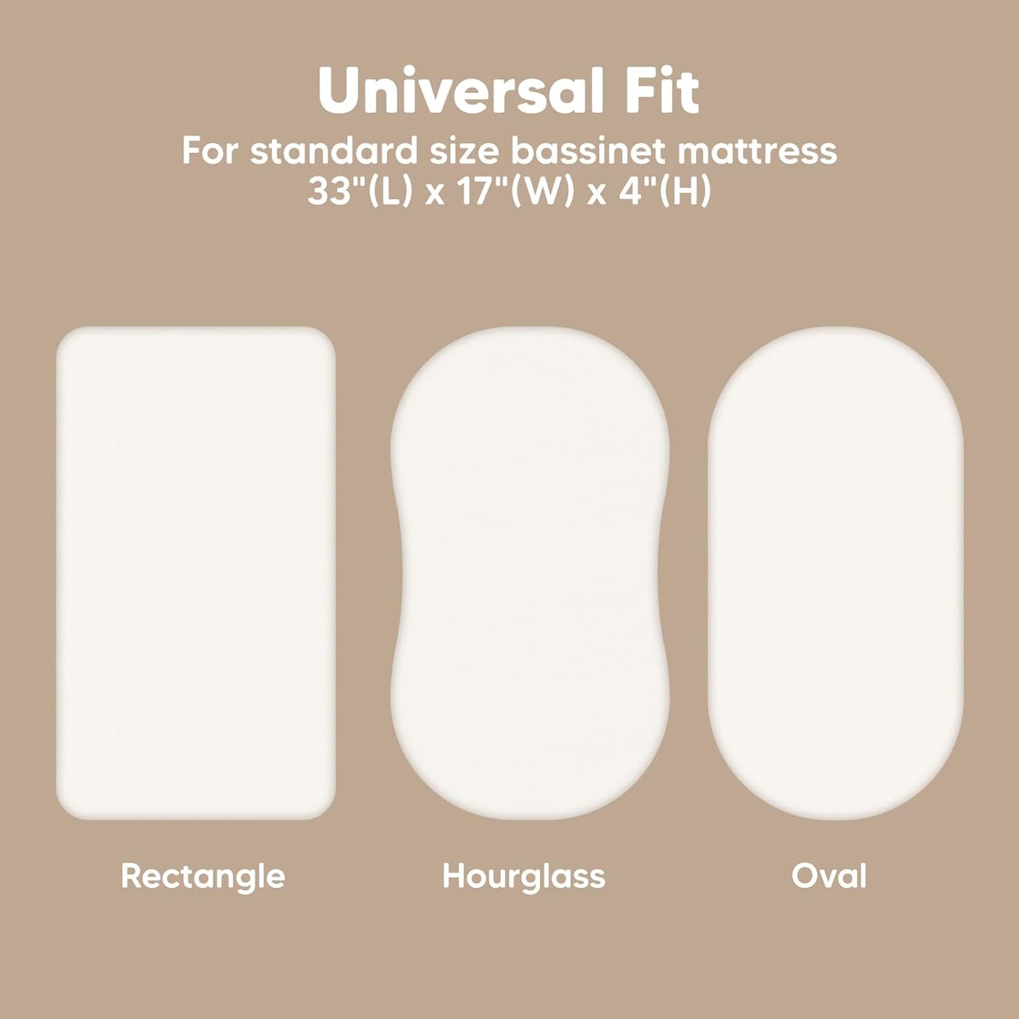 2-Pack Baby Bassinet Sheets Girl, Boy - 33x17 Viscose Derived from Bamboo Bedside Mattress Fitted Bassinet Sheets, Compatible with Halo Bassinest Swivel Sleeper, Baby Delight, Graco(Soft White)