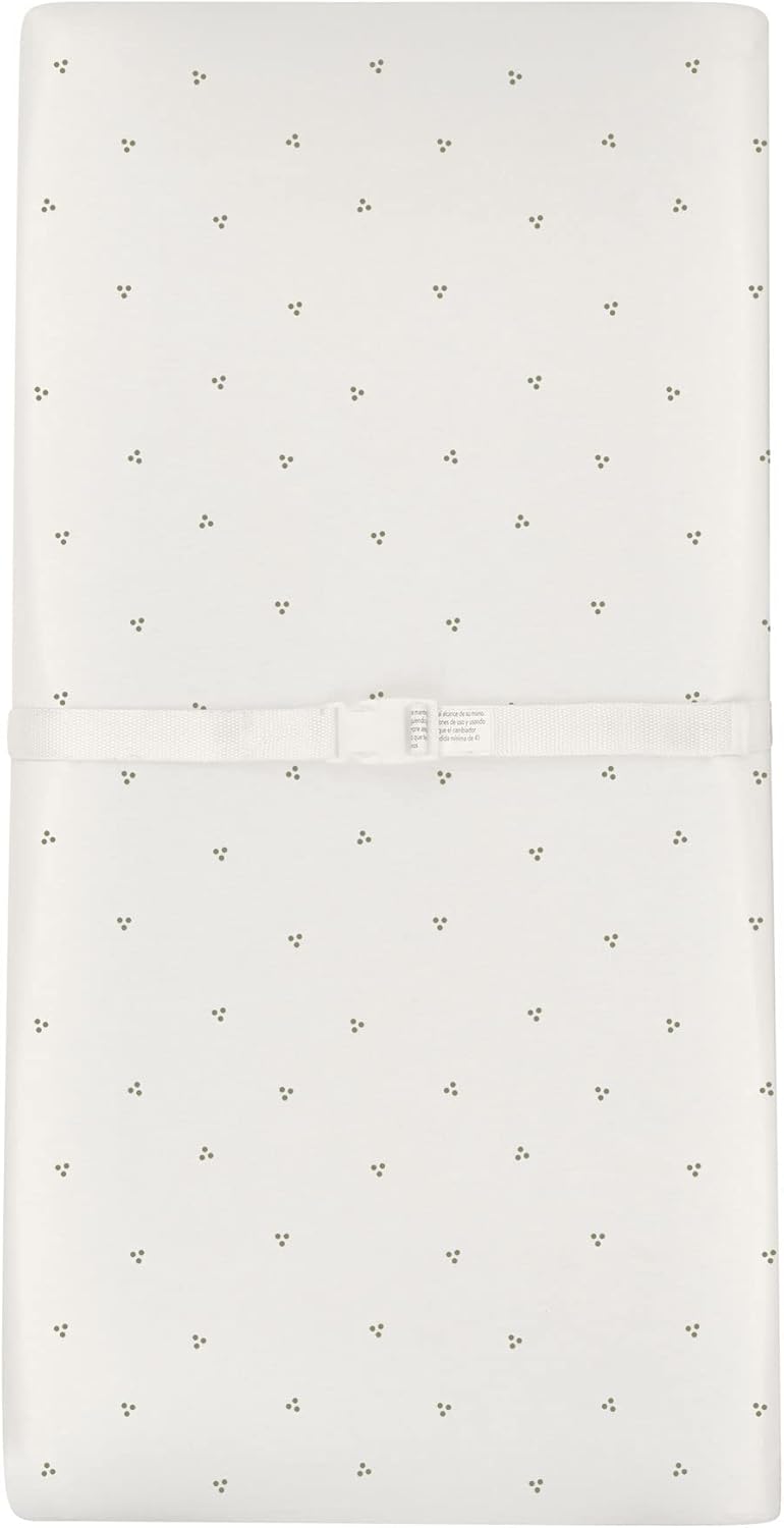 Ely's & Co. Patent Pending Waterproof Changing Pad Cover Sheets, 100% Cotton with Waterproof Lining – 2 Pack Fitted Cradle Sheet Set, Berry and Cluster Dot (Sage) 34” x 17”