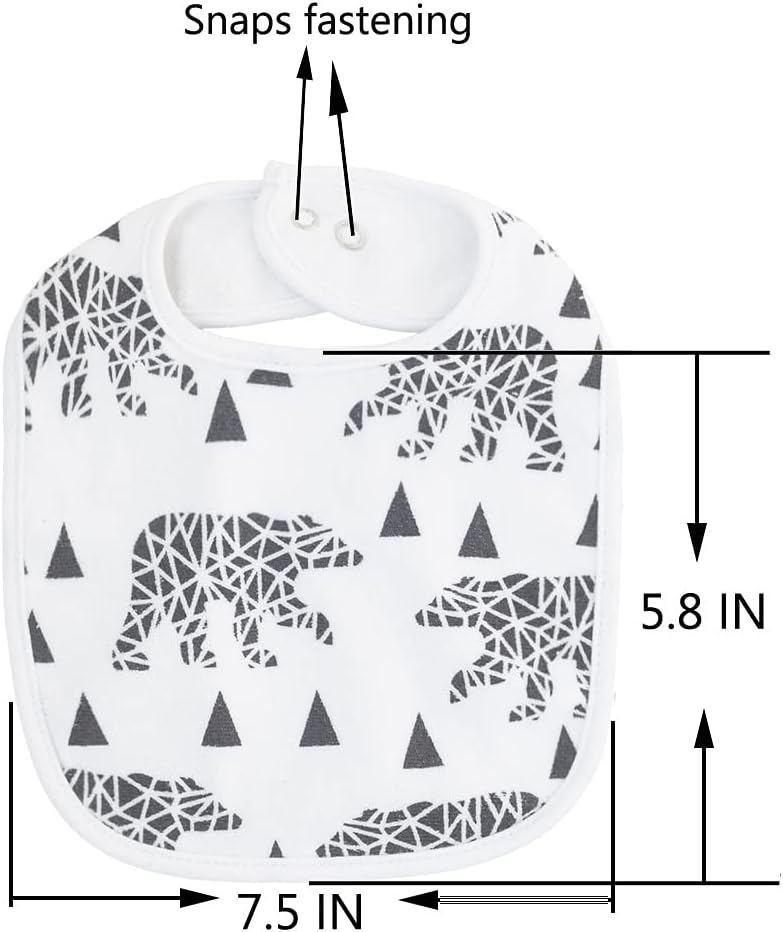 Maiwa Waterproof Terry cloth Baby bibs with Snaps for newborn girl boy, drool and teething for baby