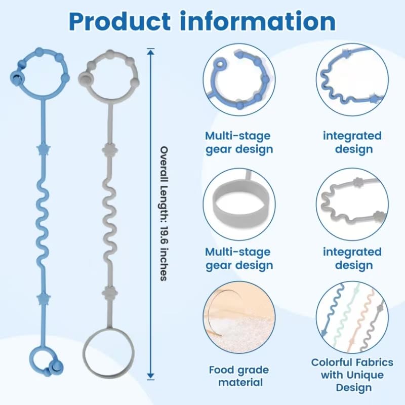 Toy Straps for Baby,RTMOK Silicone Setpacifier Clip,Applies to Car Seat Toy,Teether Toy,High Chair,Stroller Accessories,Baby Toy Clips,Cribs,Rocking Chair