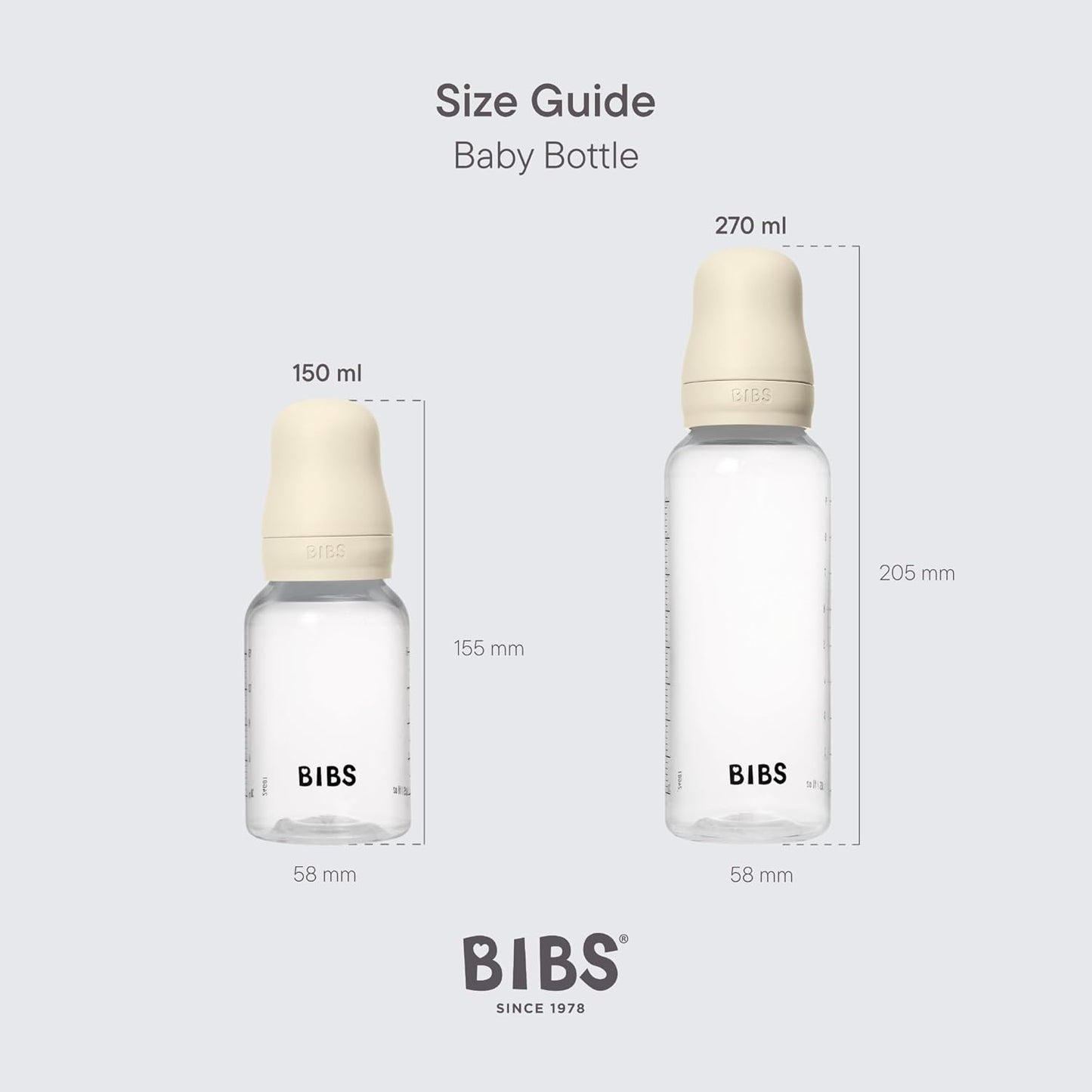 BIBS Baby Bottle 5 oz / 150 ml Silicone Nipple - Anti-Colic, BPA-Free, Round Nipple, Slow Flow, Lightweight & Easy to Clean, Suitable for Newborns 0+ Years - Sage