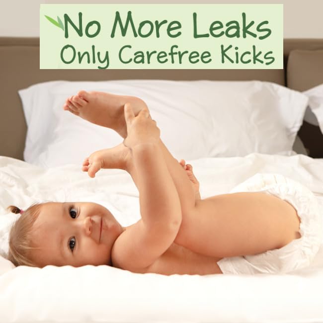 Bamboo Baby Diapers, Totally Chlorine Free for Sensitive Skin for Newborns to XXL. Hypoallergenic & Non Toxic Eco Friendlier Plant-Based Materials. TCF Small Size 1 to 2 (37 ct)