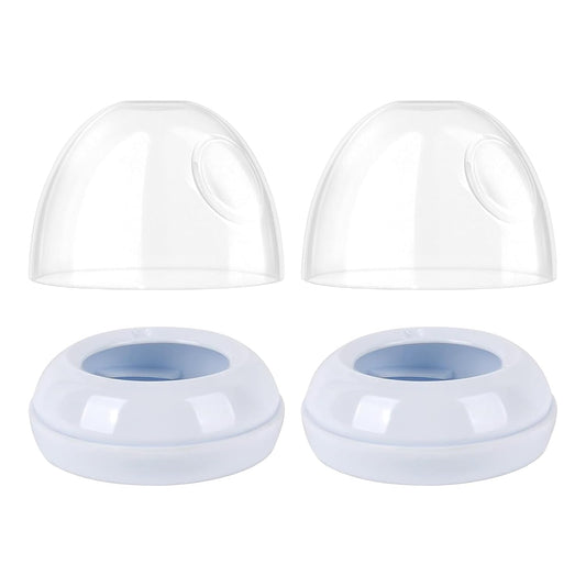 2-Pack Baby Bottle Rings and Caps for Philips Avent Natural Bottles, Replacement Screw Ring Collars, Baby Bottle Nipple Rings for Avent Natural Plastic and Glass Bottles