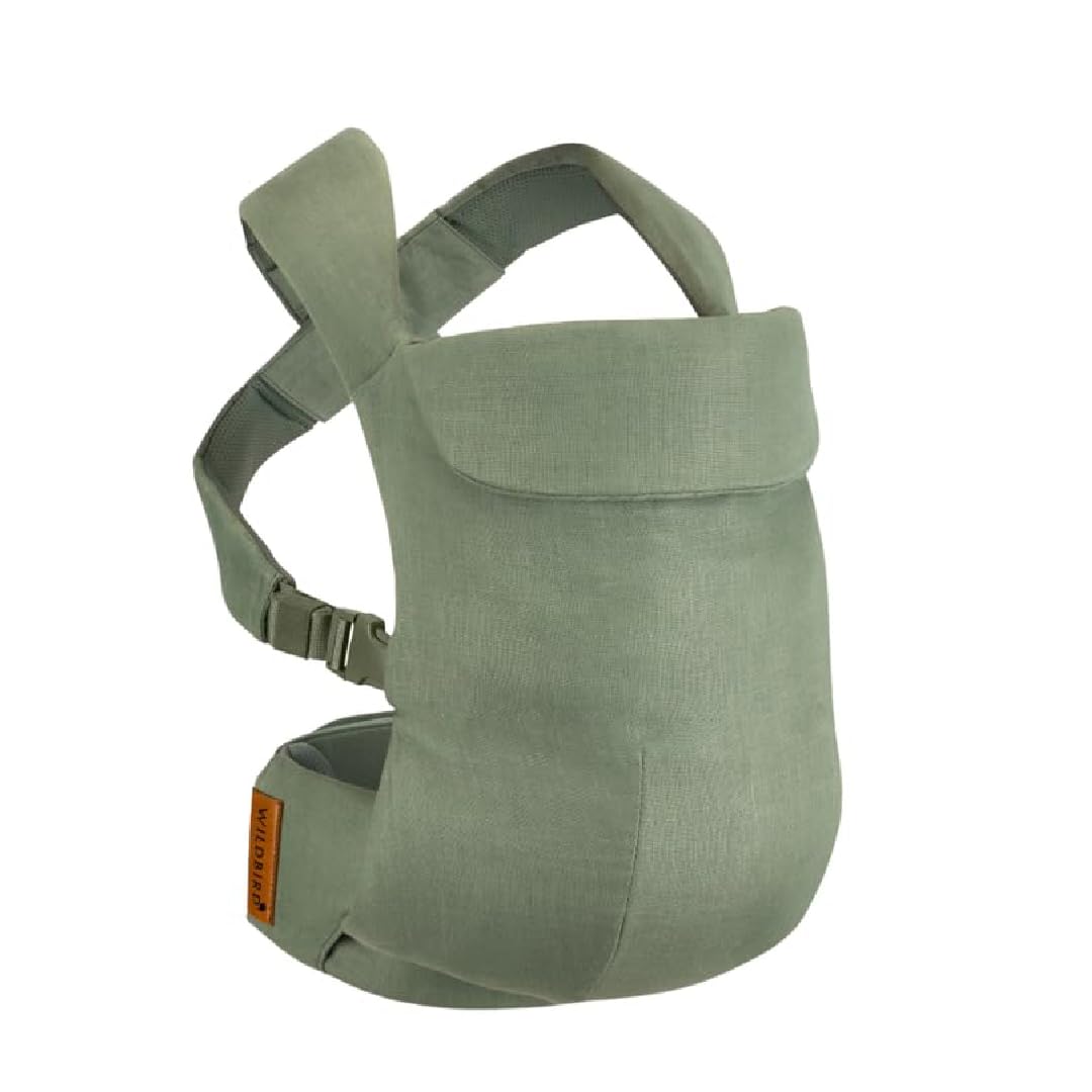 WildBird - Aerial Carrier - 7 to 45 lbs - for Moms, Dads & Caregivers - 100% Natural European Linen Fibers - Versatile & Adjustable - Large Size - Acadian Fabric