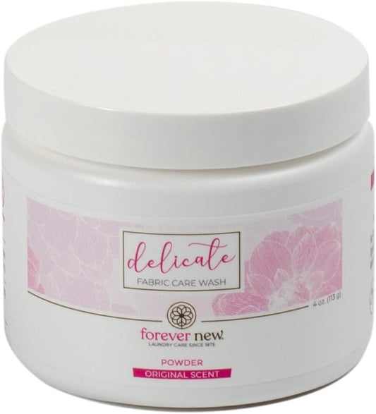 FOREVER NEW Delicate Hypoallergenic Laundry Detergent Powder - 6-8 Large Loads - Gentle washing detergent for Silk, Cashmere, Bra, Undergarments, Cotton, Wool, etc. - Original Scented - 4oz