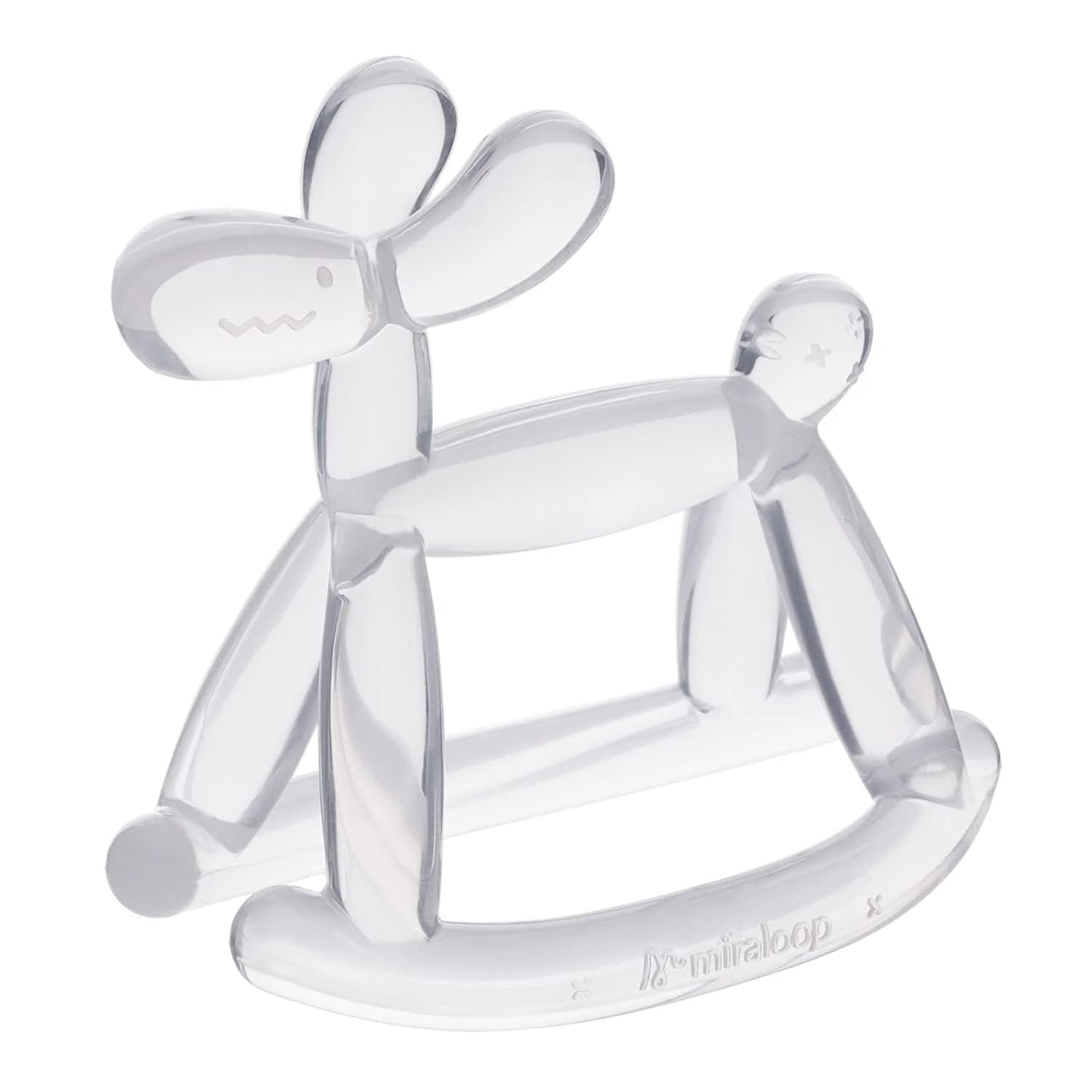 Teething Toy for Baby, Jellydog Never Drop Food Grade Silicone Rocking Teether, Prevent Choking & Odorless, Less Dust and Hair Adhesion, Baby Gift, Clear