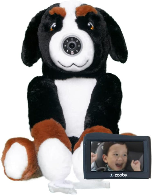 zooby Car Baby Monitor Helps Reduce Distracted Driving! Our Cuddly Plush Monitor That Babies Love Serves as a Soothing Companion for Baby so You Can Drive with Complete Peace of Mind - Cooper Canine