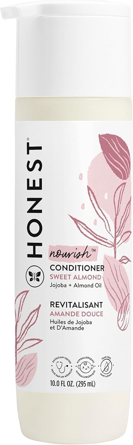 The Honest Company Silicone-Free Conditioner Gentle for Baby Naturally Derived Tear Free Hypoallergenic Sweet Almond Nourish 10 fl oz