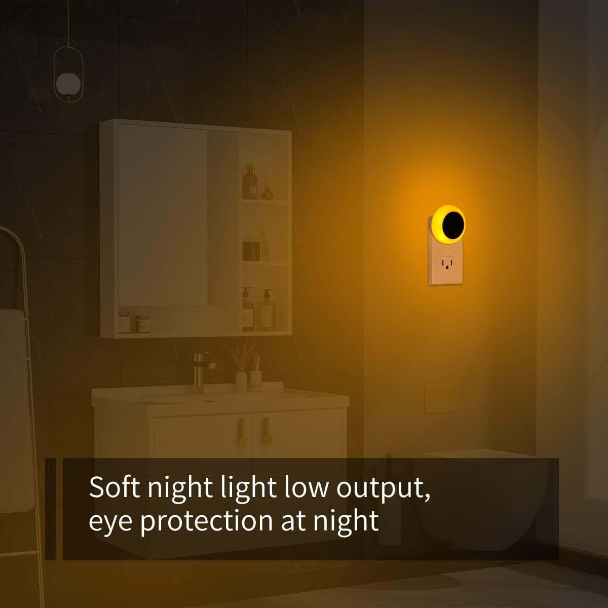 KINUR 6 Pack Amber Night Light, LED Night Lights Plug into Wall with Dusk to Dawn sensors, Plug in Night Lights for Kids Room, Bedroom, Bathroom, Baby Nursery,Stair Lights, Hallway Light