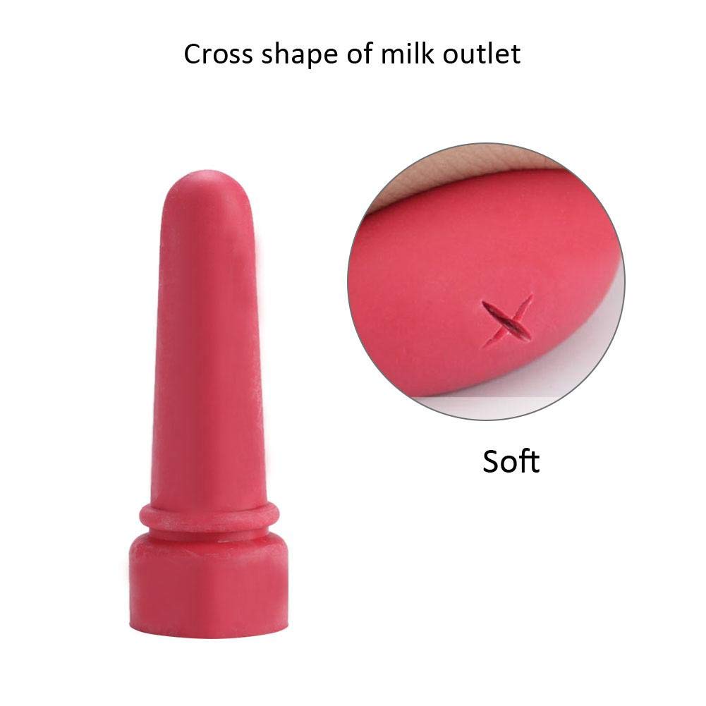 5pcs Little Cow Calf Milk Drink Nipple Soft Rubber Goat Milk Bottle Feeding Teat Mouth Rubber Calf Feeding Bottle Nipple Lamb Teats Nursing Bottle Nipples(6.9cm Length)