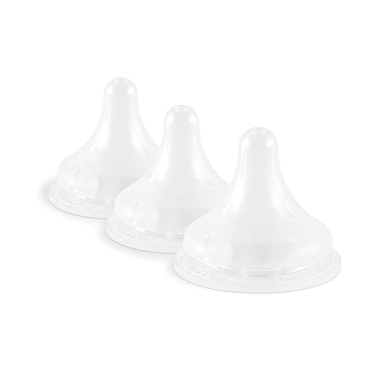 Pigeon Silicone Nipple (Stage 1) with Latch-On Line, Nurture & Nest, Natural Feel, 0+ Months, 3 Counts