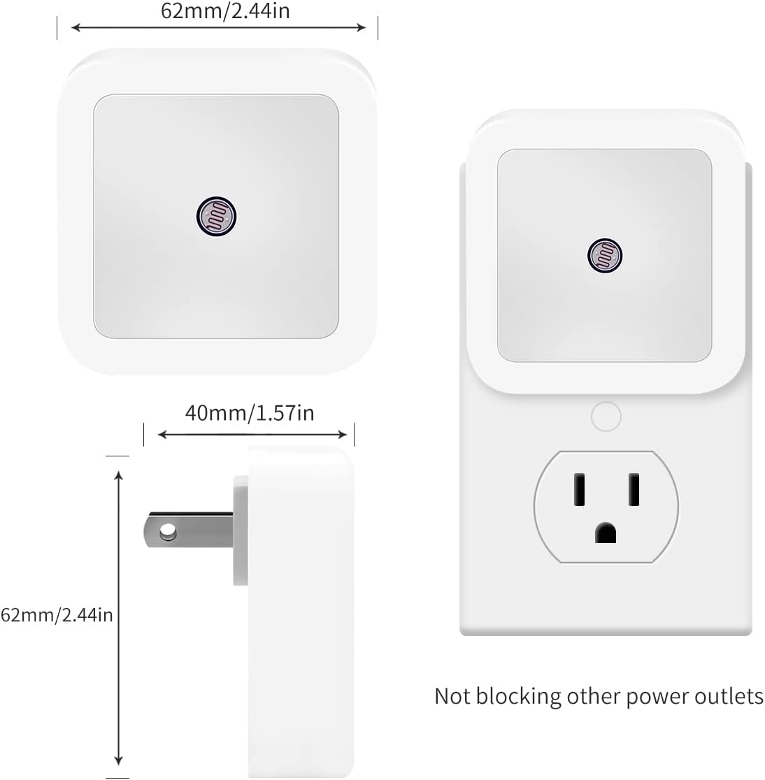 6 Pack Blue LED Night Light Plug in, Dusk to Dawn Sensor Automatic On and Off, Energy Efficient, Soft Glow Kids, Nursery, Bedroom, Bathroom, Hallway, Stairs, Kitchen