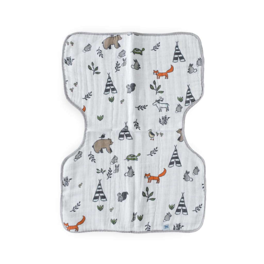 Little Unicorn Ultra-Absorbent Premium Burp Cloth | Soft on Baby's Skin | Larger Size | Ergonomic Design (Forest Friends)