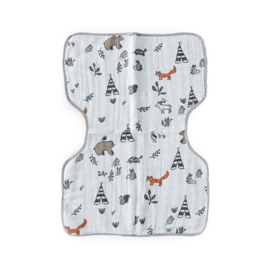 Little Unicorn Ultra-Absorbent Premium Burp Cloth | Soft on Baby's Skin | Larger Size | Ergonomic Design (Forest Friends)