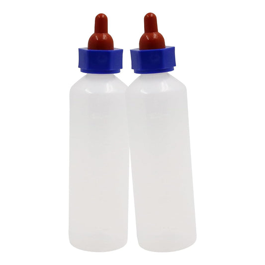 2PCS 500ml Calf Nursing Feeder Bottle with Rubber Nipple Milk Feeder Feeding Bottles,Farm Goat Calf Sheep Milk Feeder Livestock Tools (500ml 2pcs)