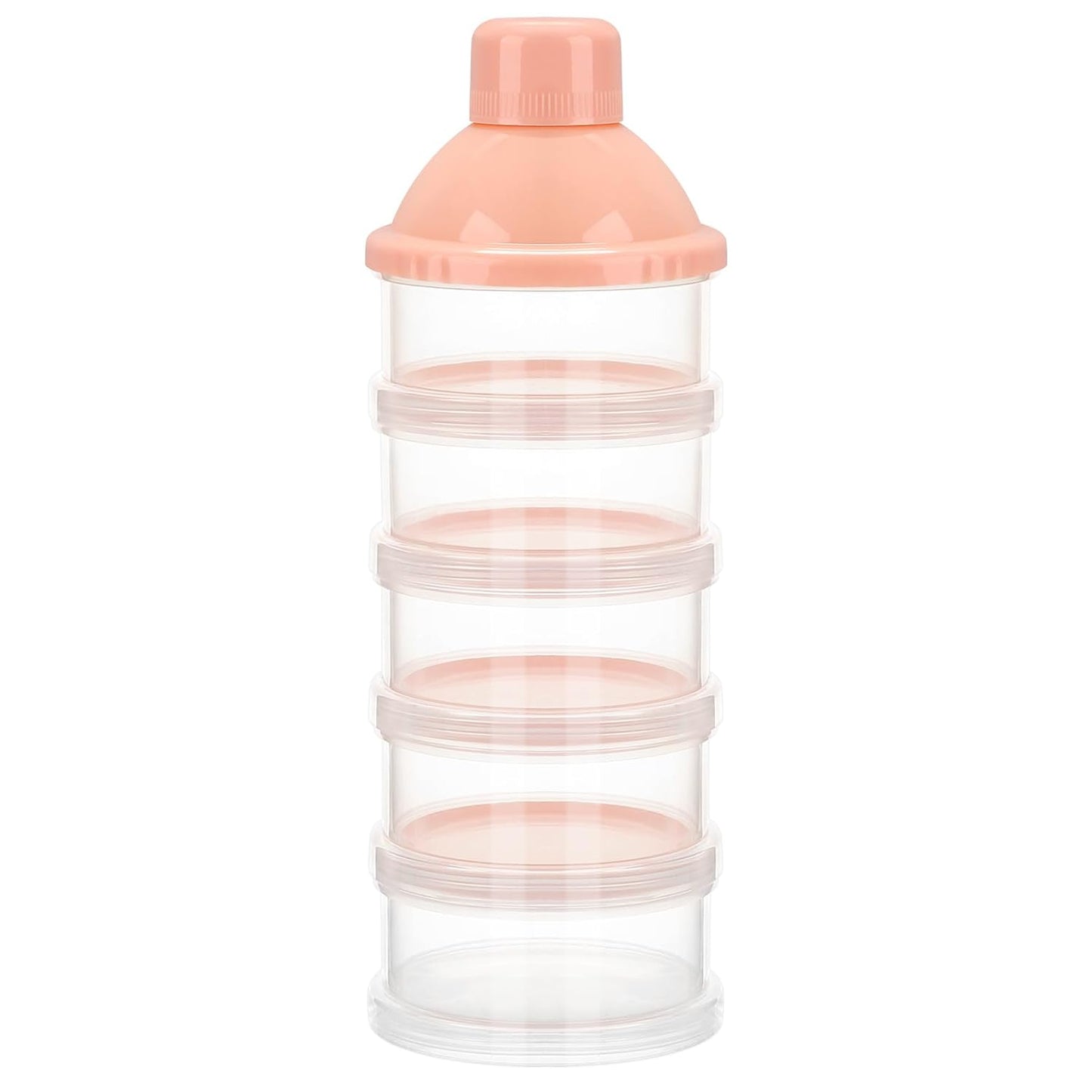 Accmor Formula Dispenser On The Go, 5 Compartments Stackable Formula Container for Travel, Baby Milk Powder Kids Snack Container, BPA Free