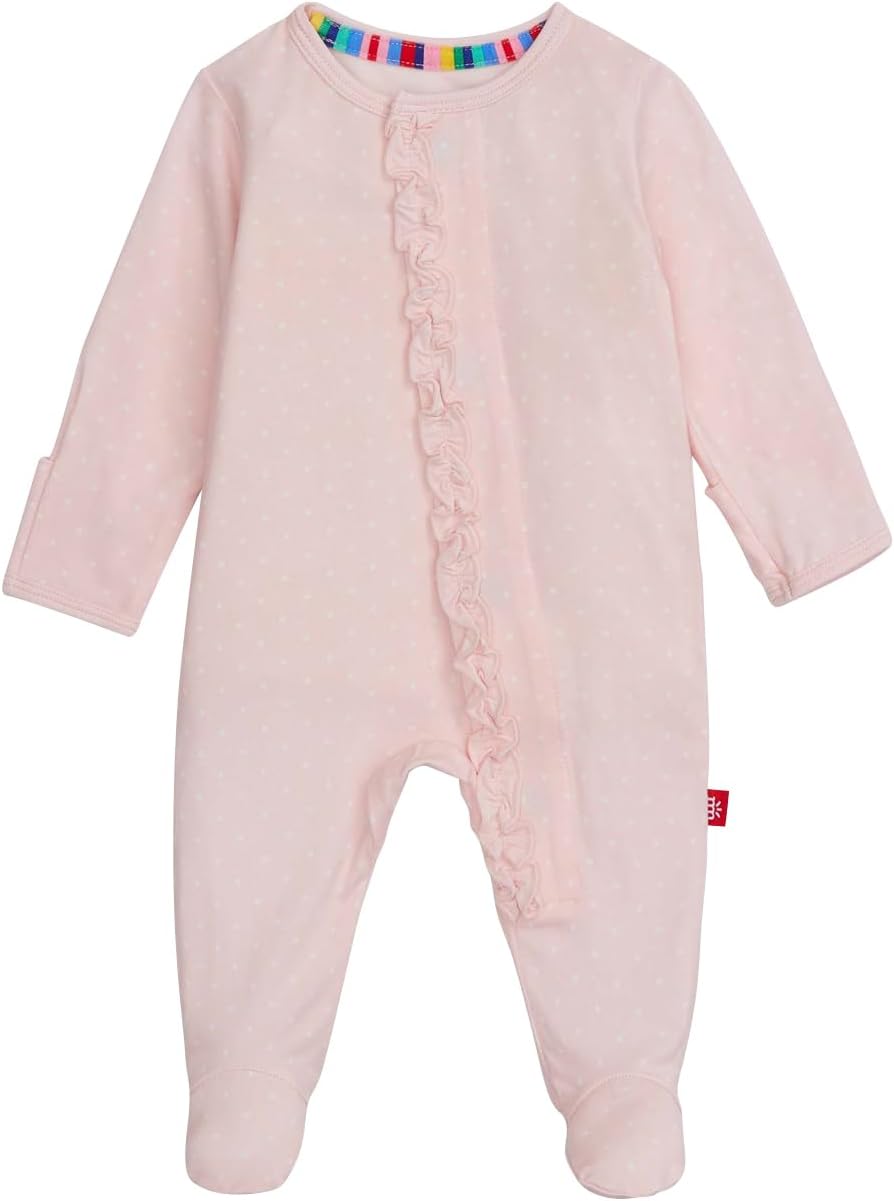 Magnetic Me Girls Modal Magnetic Baby Footie Pajamas | Silky Soft Modal Fabric | Baby Sleepers Available Sizes PRE - 24M