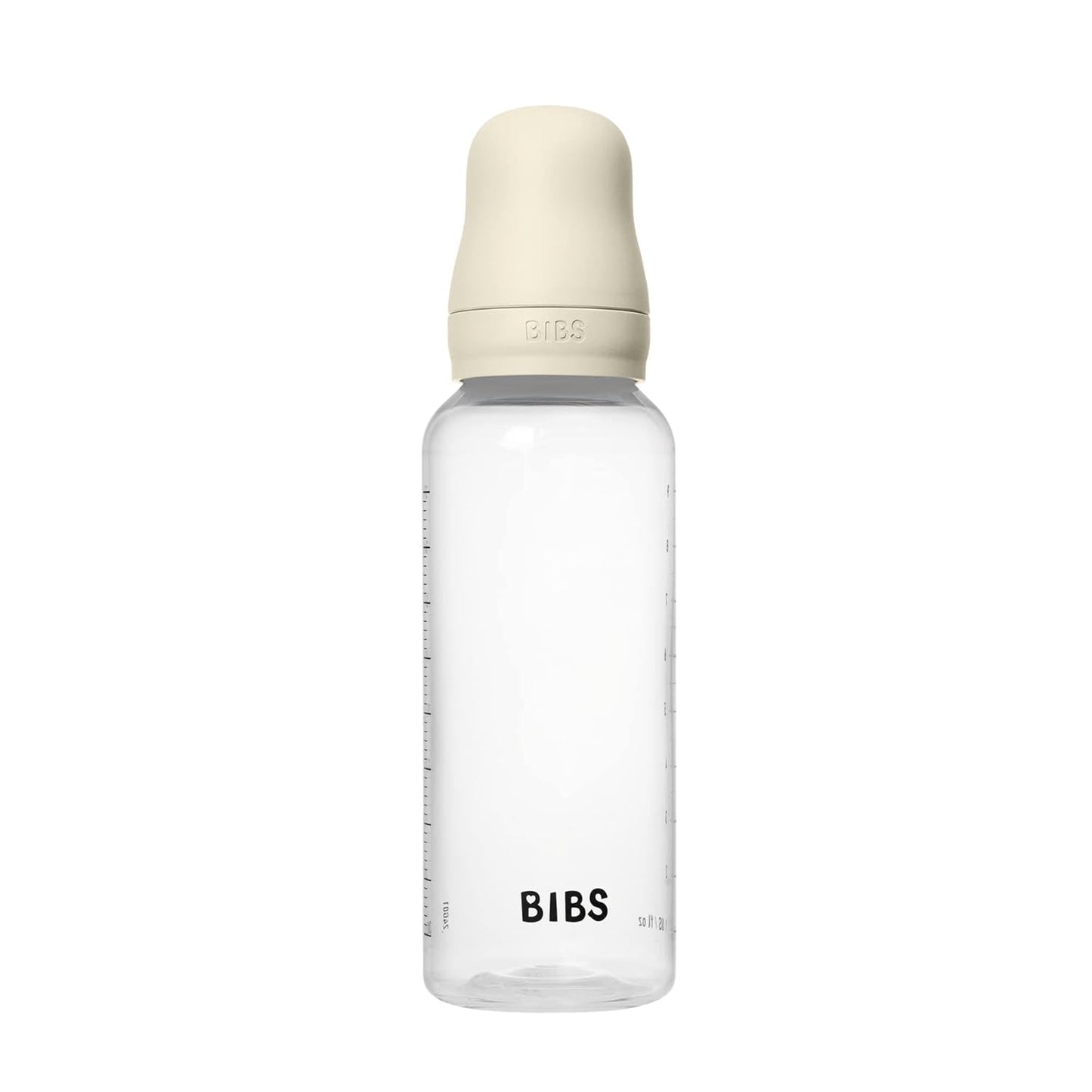 BIBS Baby Bottle 9 oz / 270 ml Natural Rubber Latex Nipple - Anti-Colic, BPA-Free, Round Nipple, Medium Flow, Lightweight & Easy to Clean, Suitable for Newborns 0+ Years - Ivory