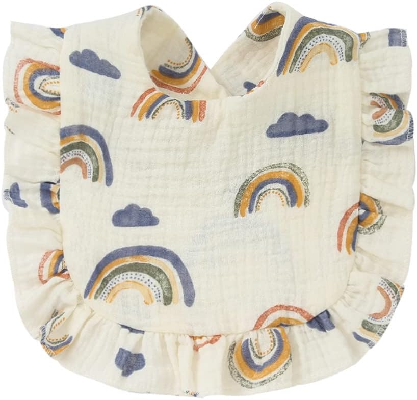 4 PACK Solid Muslin Baby Drool Bibs Set for Unisex Boys Girls Cotton Adjustable Teething Feeding Drooling Bibs