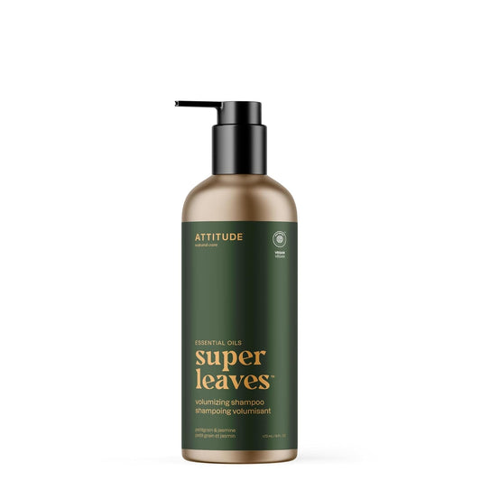 ATTITUDE Volumizing Shampoo, Petitgrain and Jasmine, EWG Verified with Essential Oils, Vegan & Plant-Based, Aluminum Bottle, For Thin and Flat Hair, 16 Fl Oz