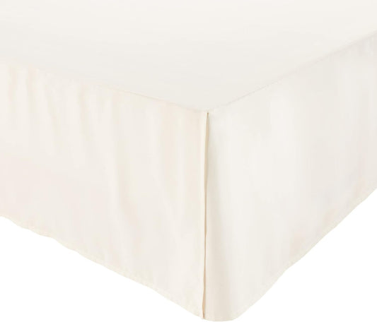 Amazon Basics Lightweight Pleated Bed Skirt, Full, Off White, Solid