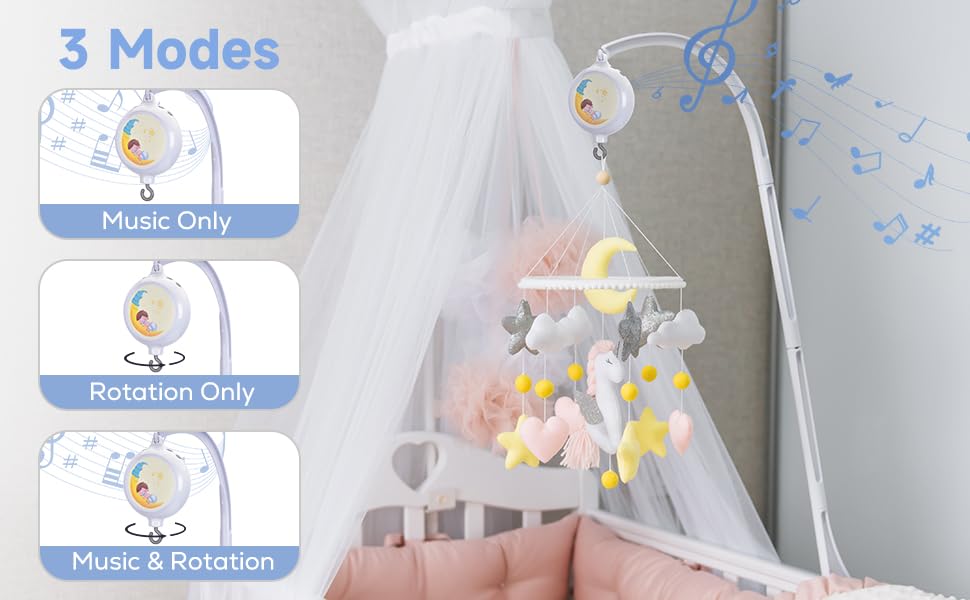 Baby Crib Mobile Arm,VKP Wooden Mobile Arm for Crib Mobile Hanger for Crib Baby Girl Nursery Decor (white1)