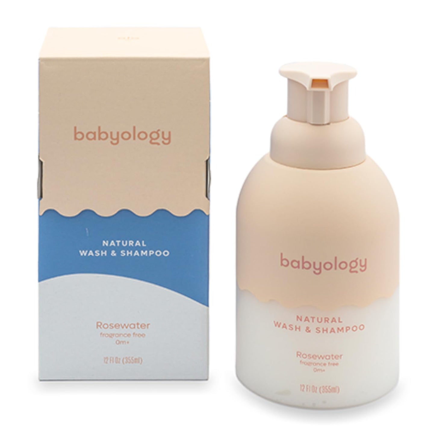 Babyology All Natural Baby Wash and Shampoo - 100% Edible Ingredients - with Organic Rose Water (Unscented) - 13,52 FL OZ - Good for Sensitive Skin - Non Toxic - Tear Free (Scents & Packs Vary)