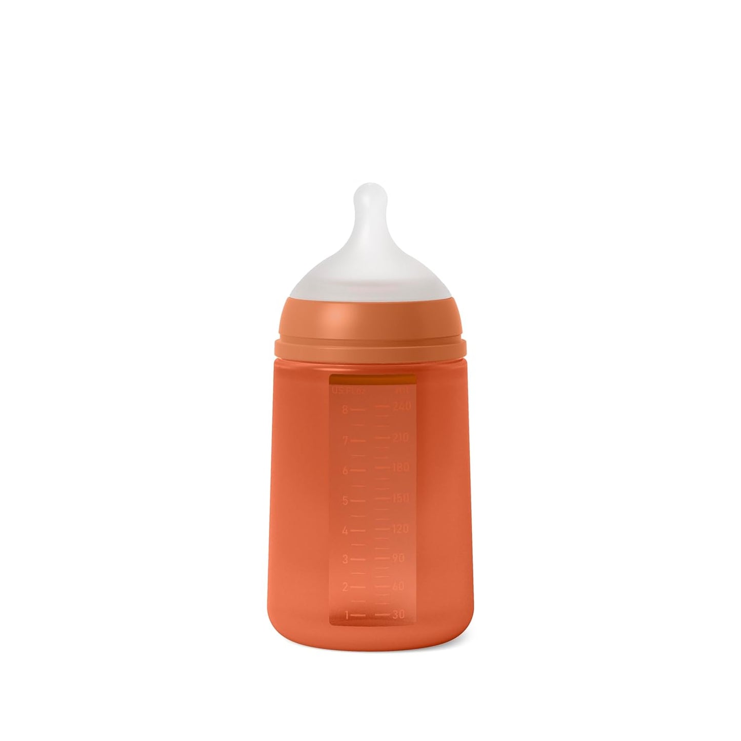 Suavinex Color Essence SX PRO Physiological Soft Flexible Silicone Baby Bottle, Anti Colic Baby Bottles, Supports Breast Feeding Babies, Made in Spain, Medium Flow, 8oz, Sunset Orange