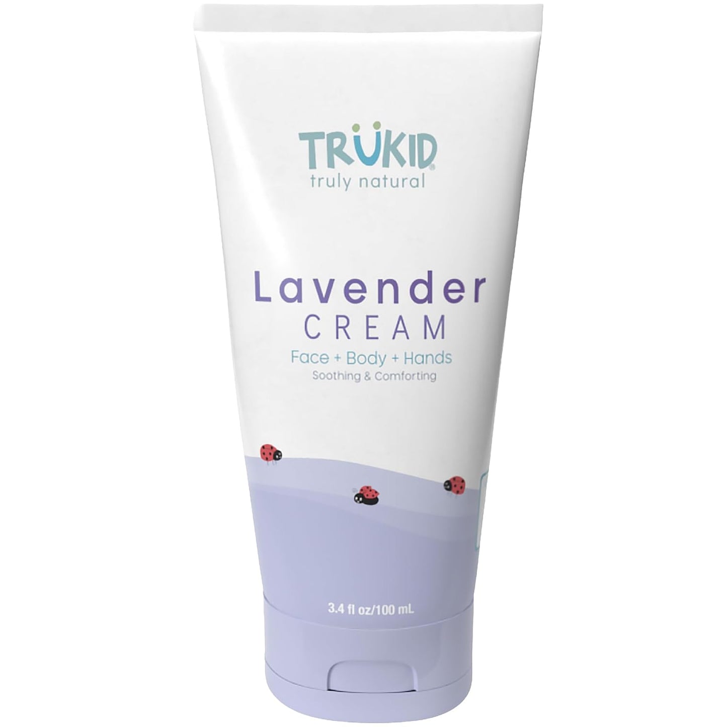 TruKid Lavender Cream - Sensitive Skin Baby Lotion for Newborns, Babies & Toddlers, All Natural Ingredient Skin Care for Kids Enriched with Shea Butter, Cocoa, Grape Seed Oil & Vitamin E, 3.4oz