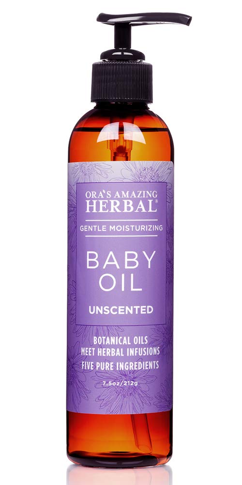 Ora's Amazing Herbal Calendula Baby Oil, Natural Infant Massage, Cradle Cap Scalp and Hair Oil, Organic Jojoba, Baby Acne, Unscented
