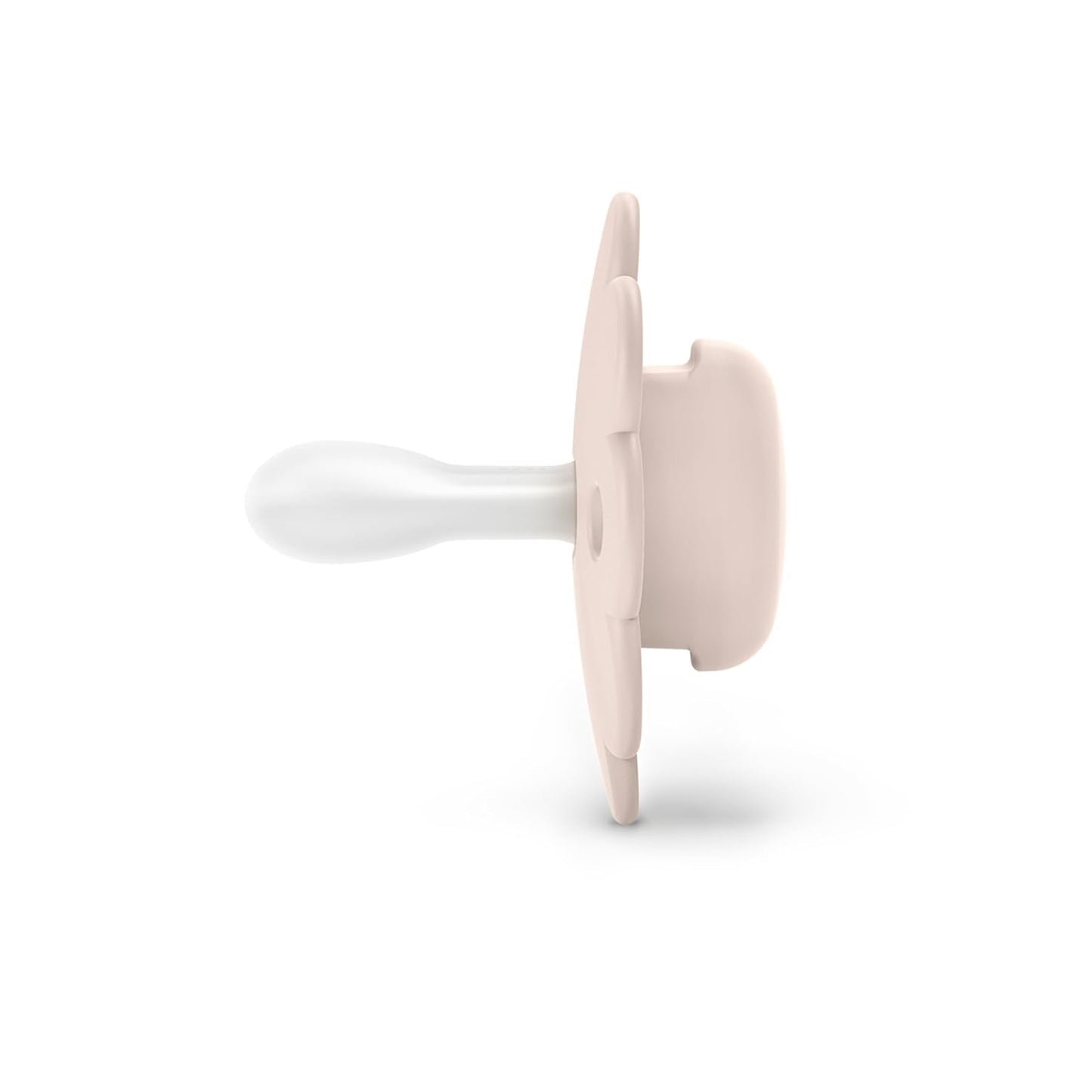 Suavinex Wonder Baby Pacifier, SX Pro Silicone Nipple, Reversible, Non Irritating Shield Design, 2 Pk Pacifiers 0-6 Months, Made in Europe, Mauve/Chalk