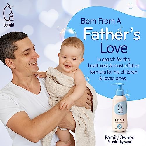 Oeight Natural Baby Soap with Tearless Baby Shampoo for Gentle and Sensitive Skin, Hair 200ml Baby Body Wash Baby Soap for Newborn, Hypoallergenic, Dermatologically Tested, Made in Israel